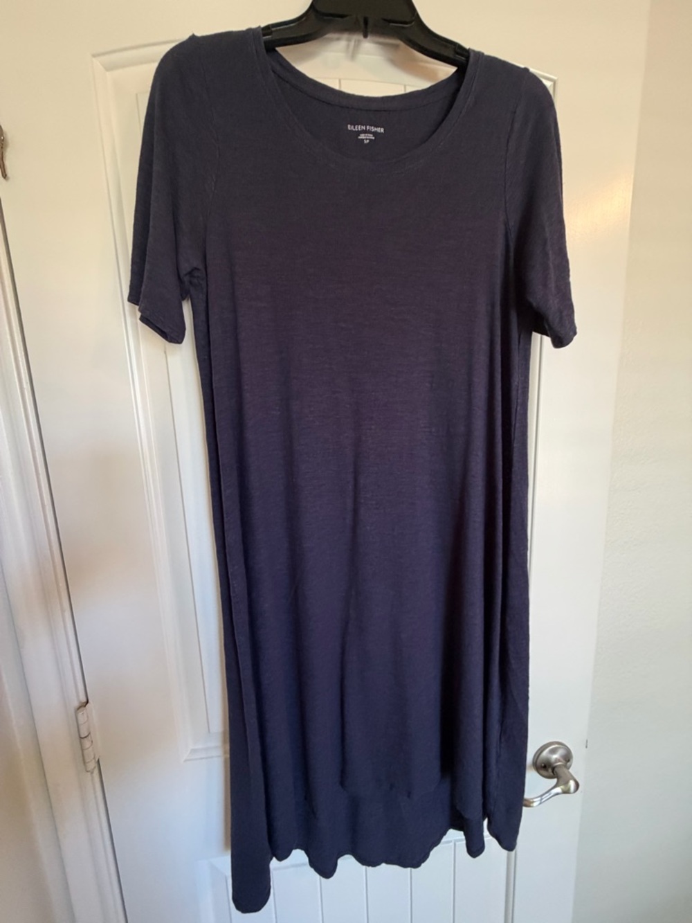 Eileen Fisher Navy Short Sleeve Maxi Dress